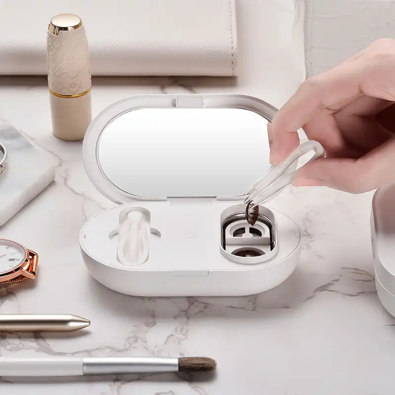 A picture of open Contact Lens Cleaner Machine