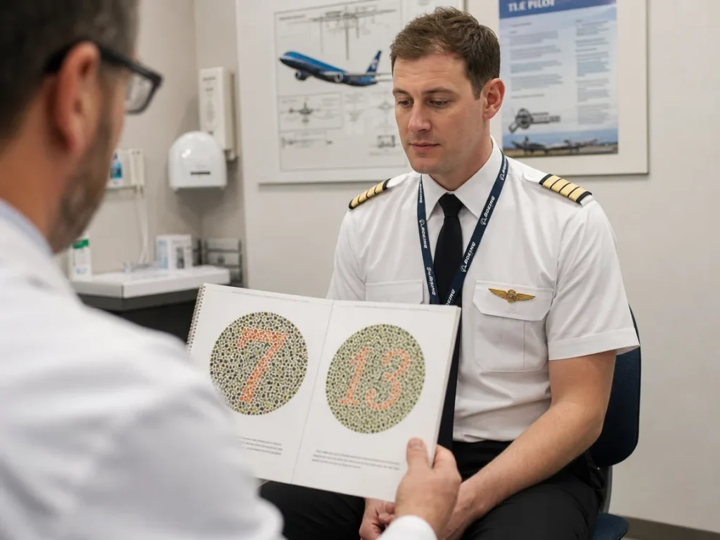 A pilot take ishihara test