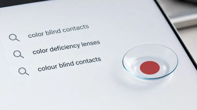 colorblind contact lenses with red dot in the center