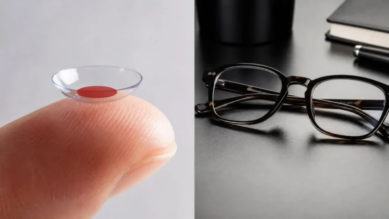 Colorblind contact lenses on the finger