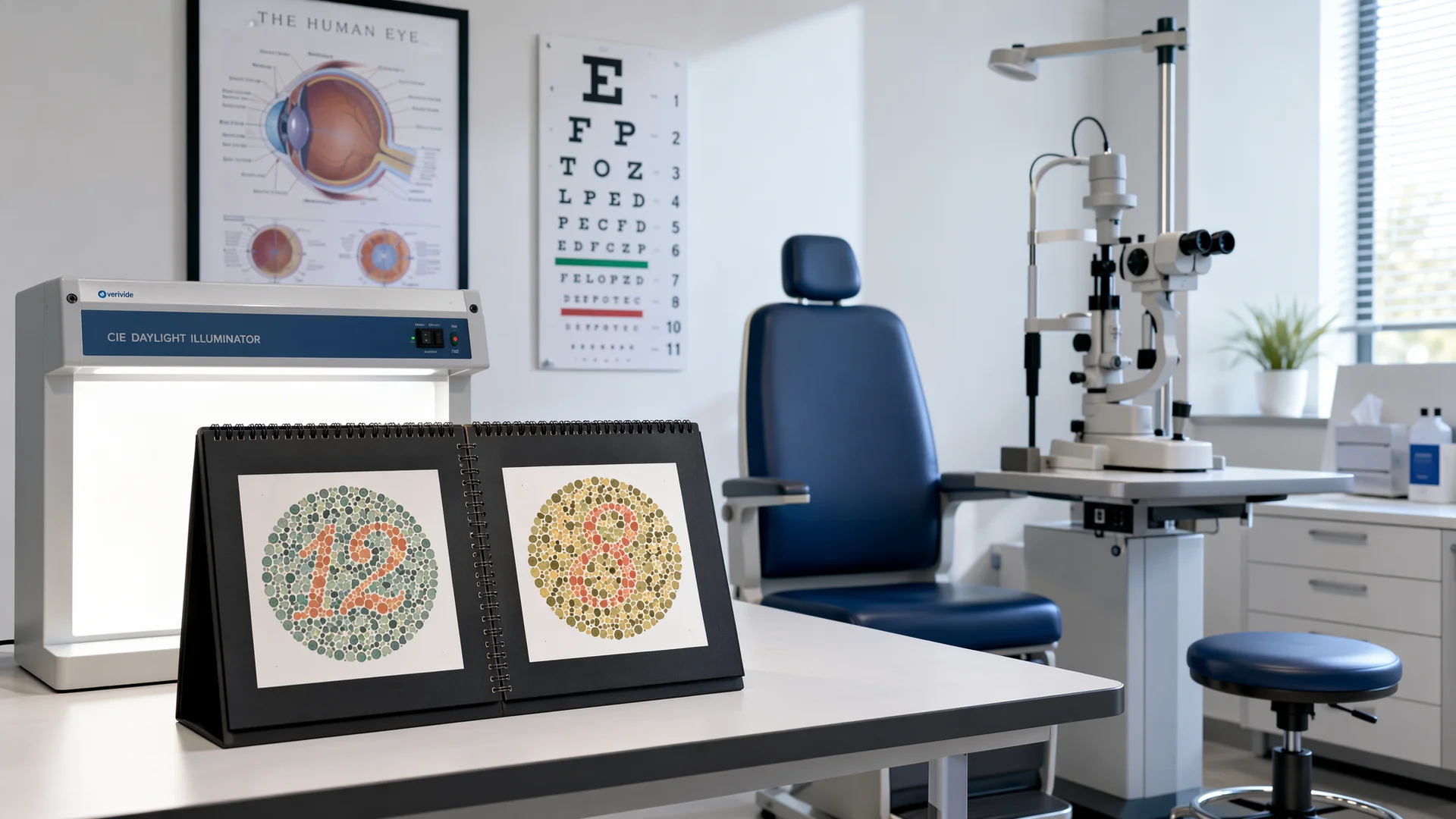 Proper lighting setup for Ishihara color vision test