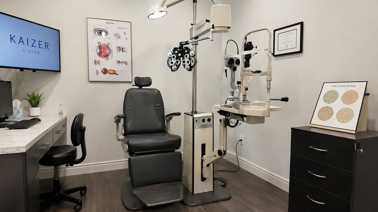 Optometry clinic lighting for Ishihara test