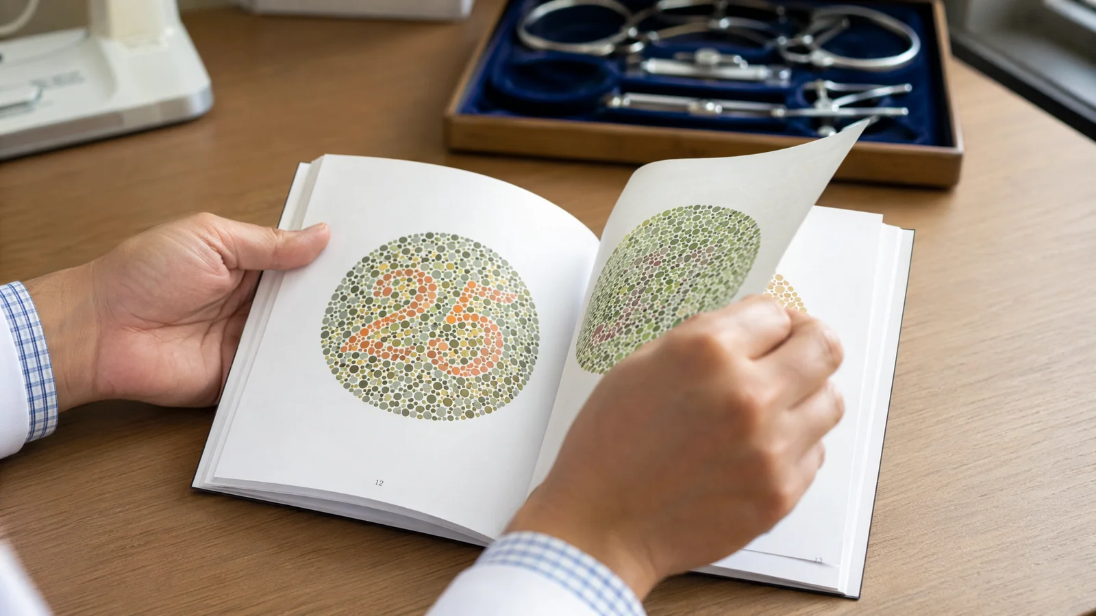 Ishihara test book hands preparation